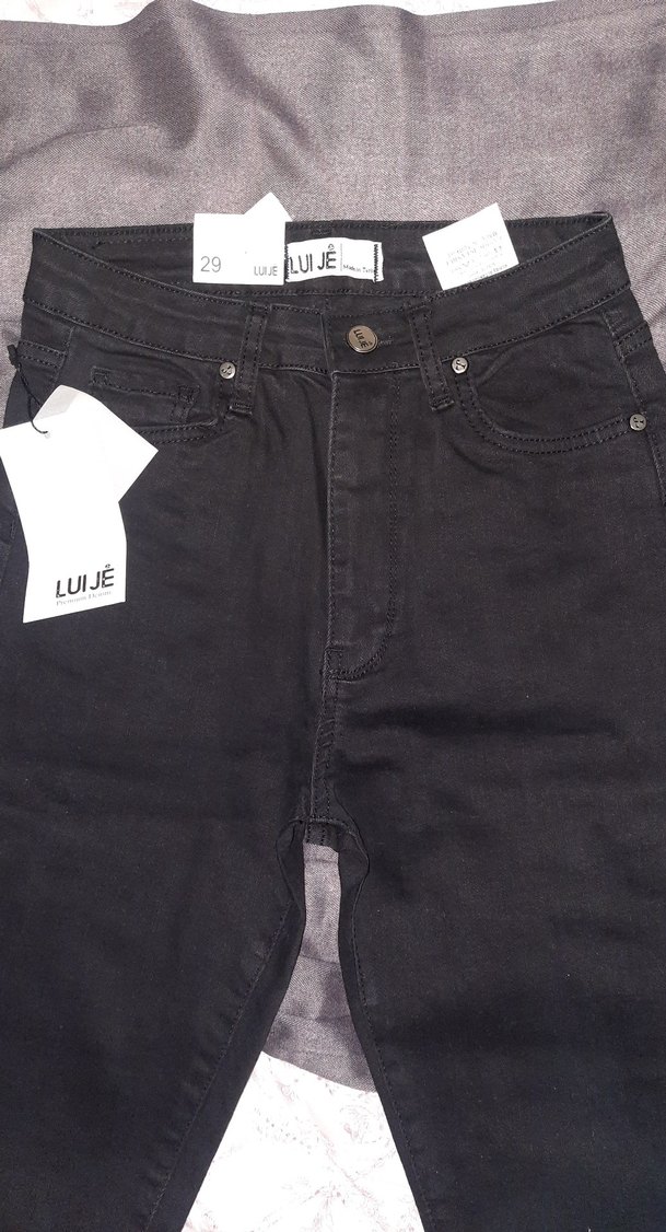 LUIJÉ Siyah Düğmeli Dar Kesim Kadın Kot - Görsel 3