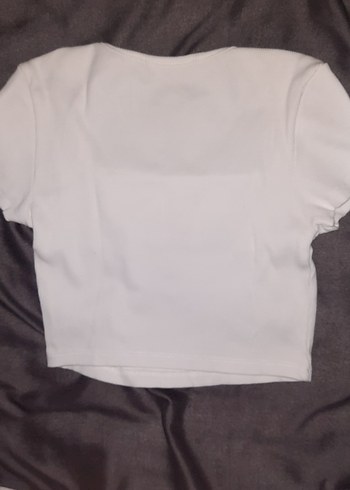 Beyaz Kadın Crop - Görsel 3
