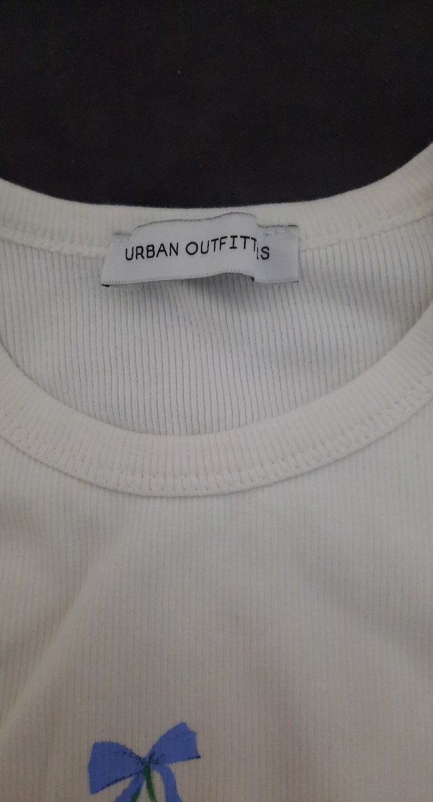 Kadın Beyaz Baskılı Kolsuz Pamuklu Crop - Görsel 2