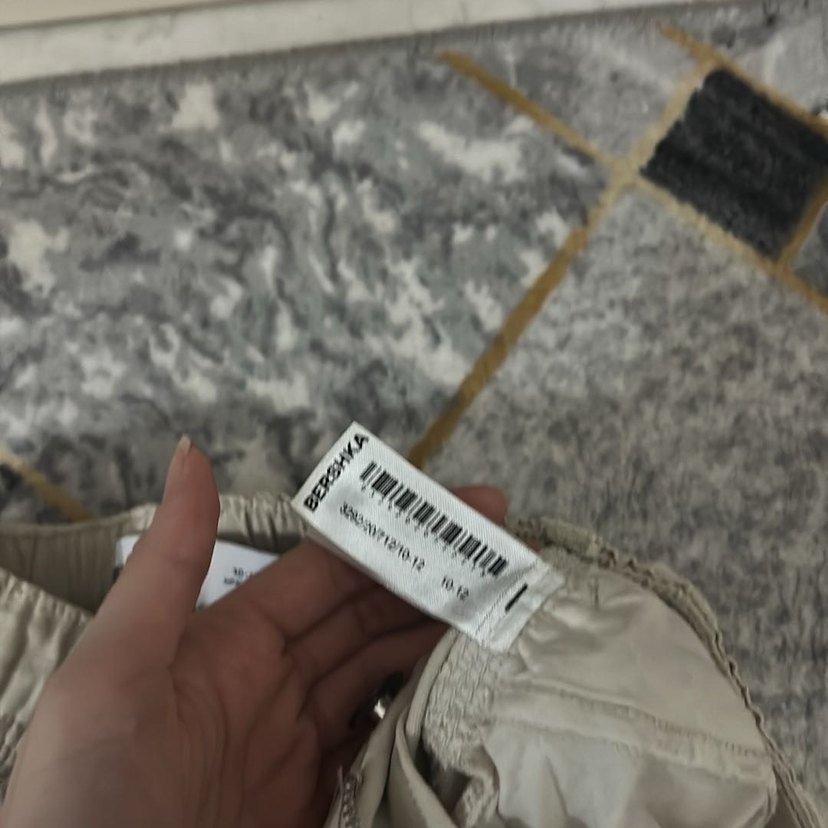 Kemerli Bej Kadın Çocuk Keten Şort - Görsel 4