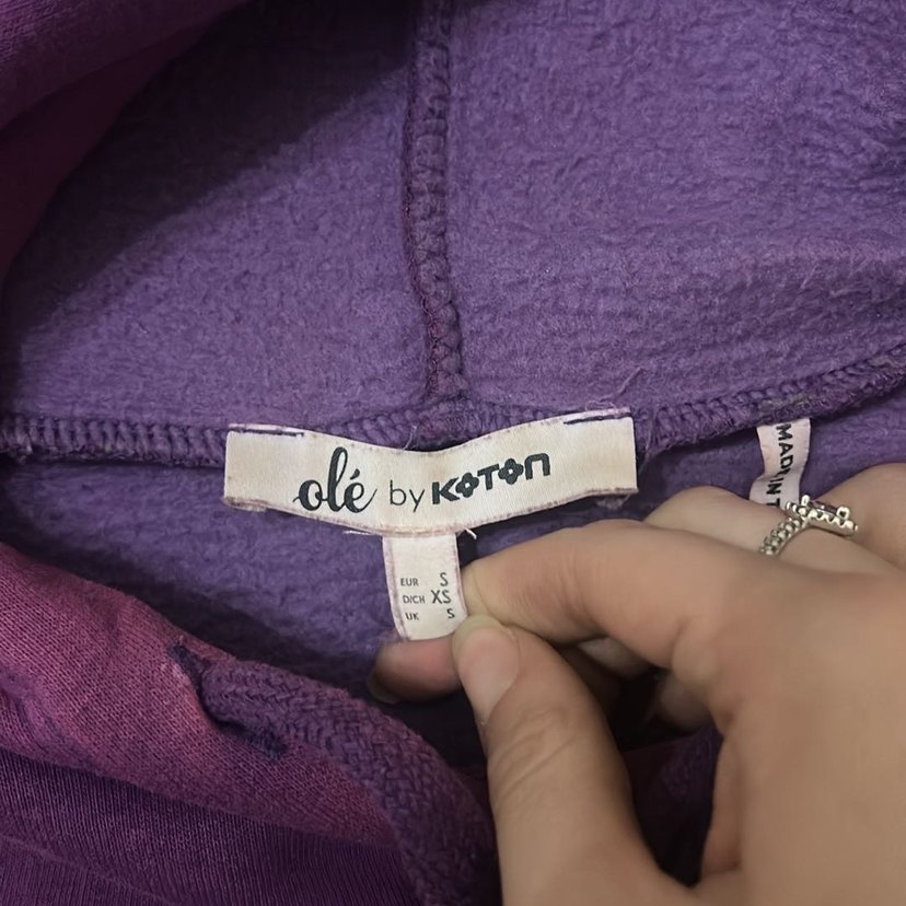 Koton Mor Baskılı Kapüşonlu Sweatshirt - Görsel 4