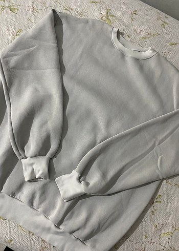 Gri Kadın Uzun Kollu Bisiklet Yaka Sweatshirt