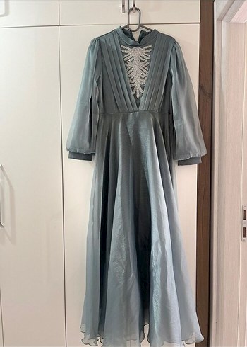 Uzun Vintage Nakışlı Abiye