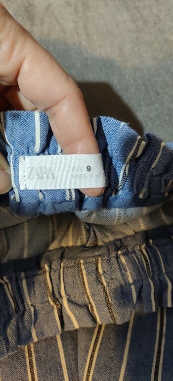 9 Yaş Beden mavi Renk Zara çizgili pantolon 
