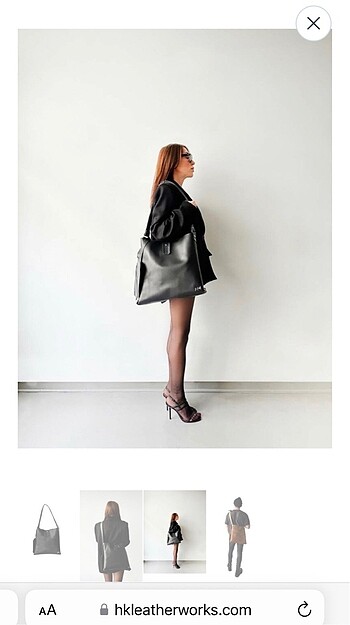 Diğer Hk leather works siyah deri çanta
