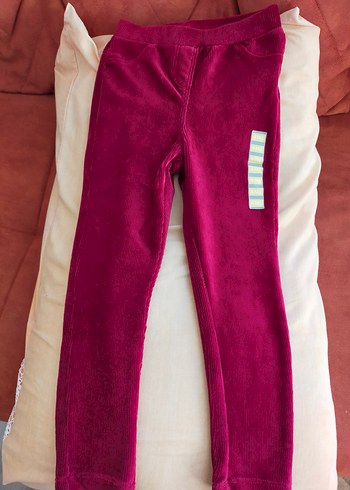 Bordo Kız Çocuk Düğmeli Tayt - Görsel 3