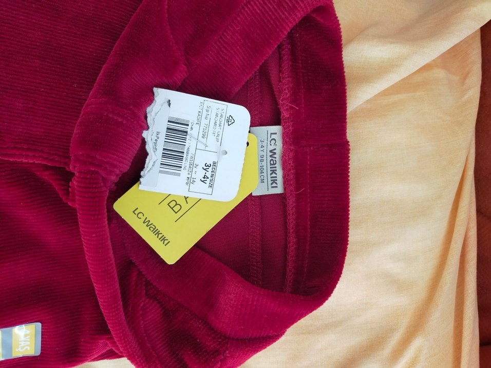 Bordo Kız Çocuk Düğmeli Tayt - Görsel 2