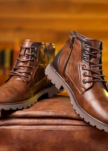 Kahverengi Deri Erkek Günlük Bot - Görsel 5