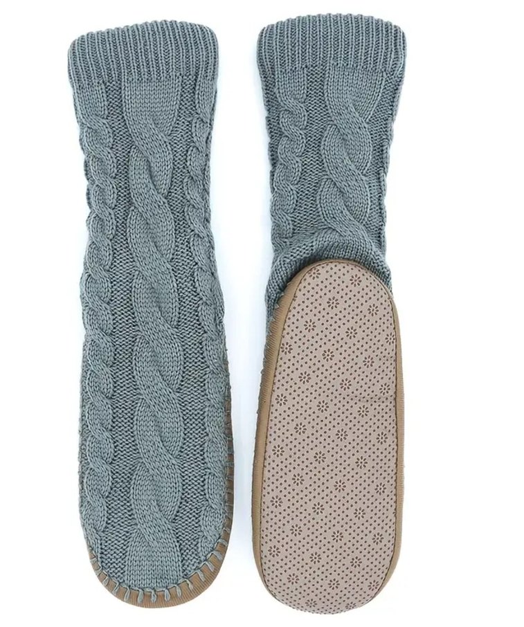 Kadın- Erkek Çok Renkli Örgü Dolgu Topuklu Ev Terliği - Görsel 3