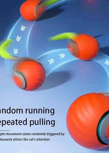 Şarjlı, Yuvarlanan Elektronik Kedi Topu - Görsel 2
