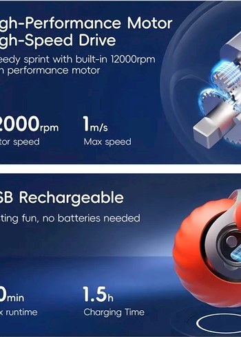 Şarjlı, Yuvarlanan Elektronik Kedi Topu - Görsel 6