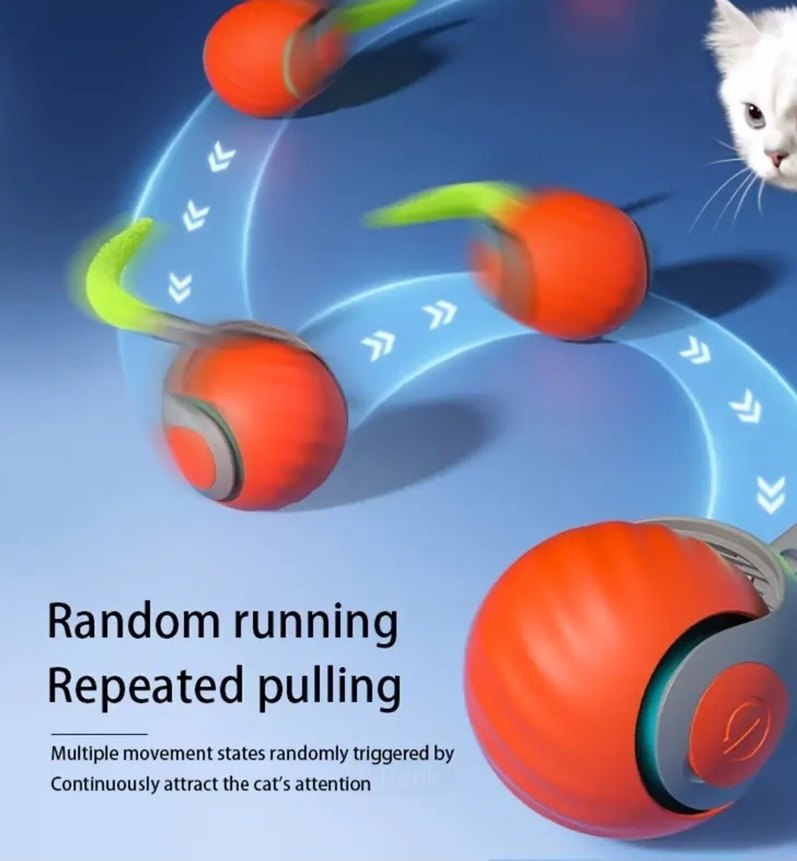 Şarjlı, Yuvarlanan Elektronik Kedi Topu - Görsel 2