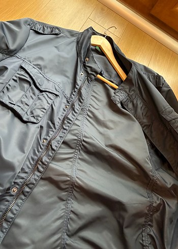 Düğmeli Gri Erkek Street Wear Mont - Görsel 5