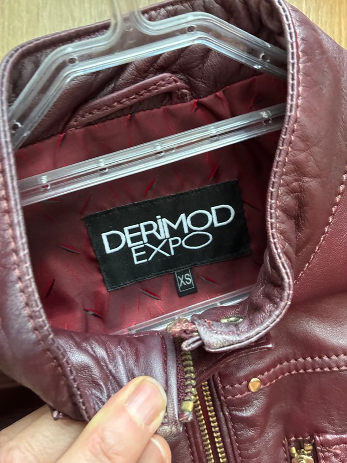 Kahverengi Deri Biker Ceket - Görsel 2