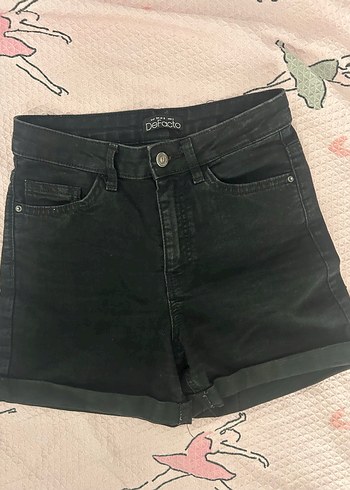 34 Beden Siyah mini kot şort