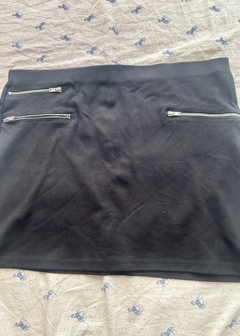 LC Waikiki Fermuarlı Siyah Mini Etek