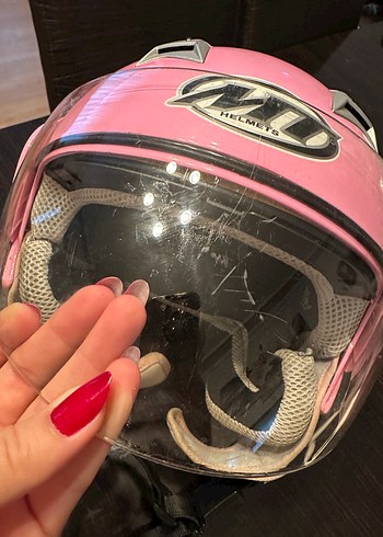 Parlak Pembe Motosiklet Kaskı