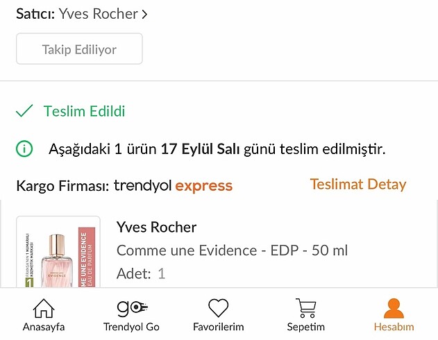 Yves Rocher Evıdence Kadın Parfümü