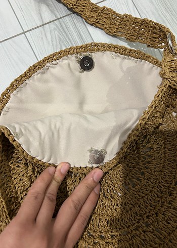 Beden camel Renk Bej Örgü Bohem Kadın Çapraz Çanta