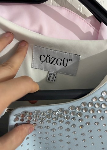 Diğer Mavi Taşlı Uzun Kollu V Yaka Abiye Elbise