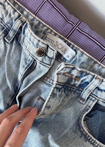 s Beden Mavi Midi Boy Kadın Denim Pantolon