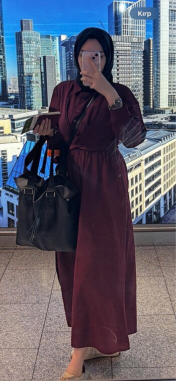 Bordo yandan bağlamalı elbise