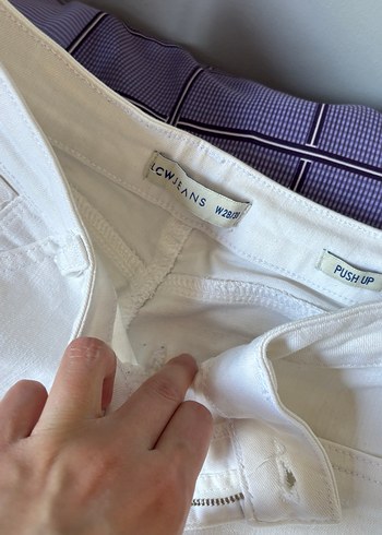 Kadın Beyaz Midi Boy Pamuklu Jean - Görsel 3