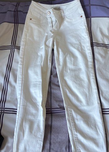 Kadın Beyaz Midi Boy Pamuklu Jean - Görsel 2