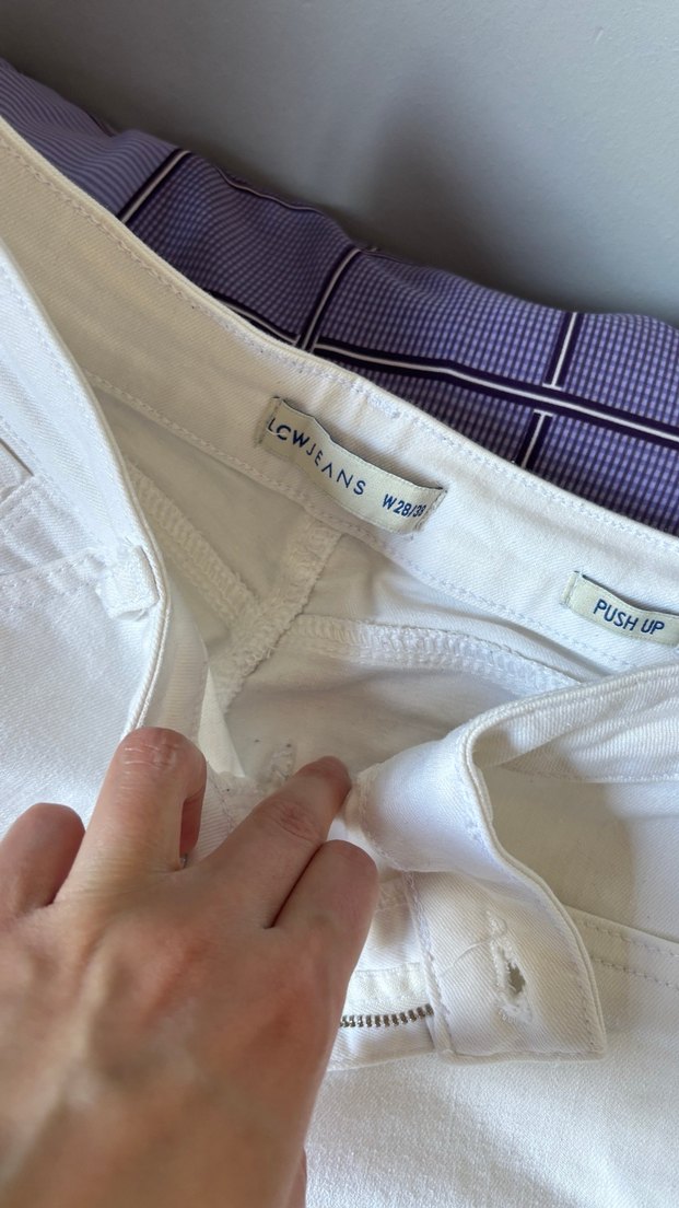 Kadın Beyaz Midi Boy Pamuklu Jean - Görsel 3