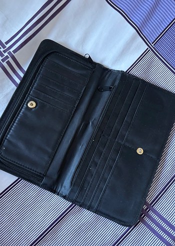 Siyah Yılan Desenli Deri Fermuarlı Kadın Cüzdan - Görsel 3