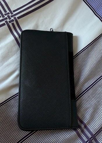 Siyah Yılan Desenli Deri Fermuarlı Kadın Cüzdan - Görsel 2