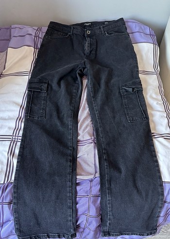 Siyah Kadın Midi Boy Denim Pantolon - Görsel 3