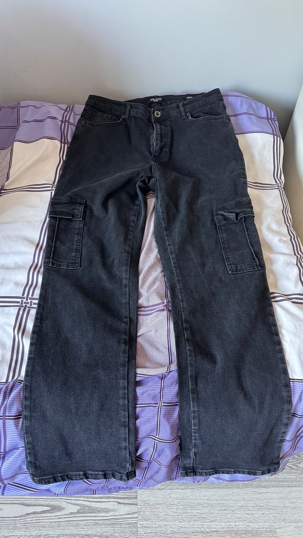 Siyah Kadın Midi Boy Denim Pantolon - Görsel 3