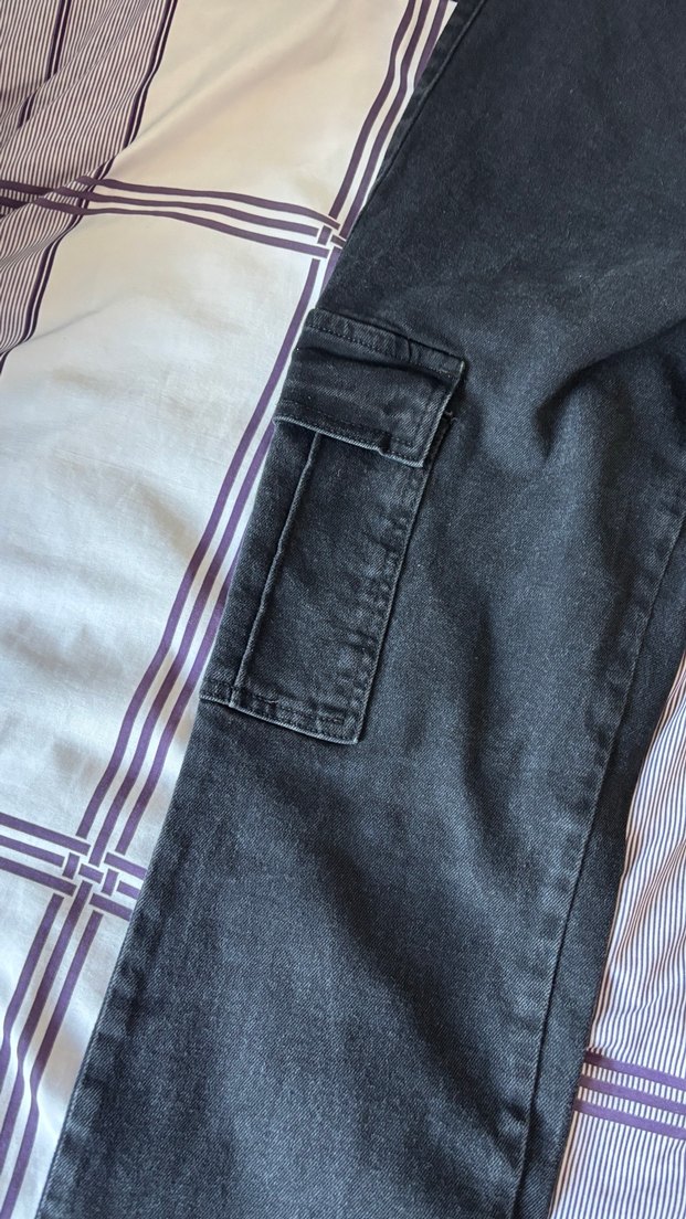 Siyah Kadın Midi Boy Denim Pantolon - Görsel 2