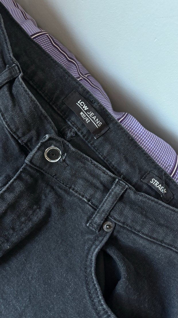 Siyah Kadın Midi Boy Denim Pantolon - Görsel 4