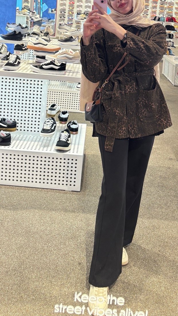 Kahverengi leopar desenli SüKeKadın ceket - Görsel 2