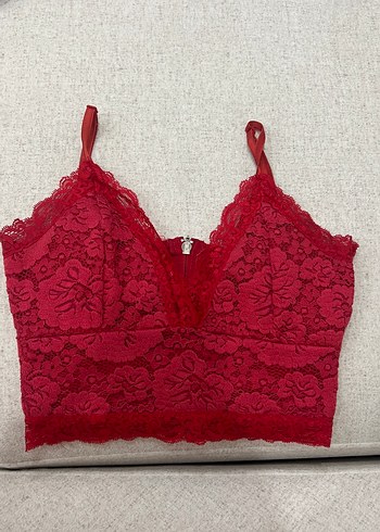 Kırmızı Nakışlı Bohem Bralet