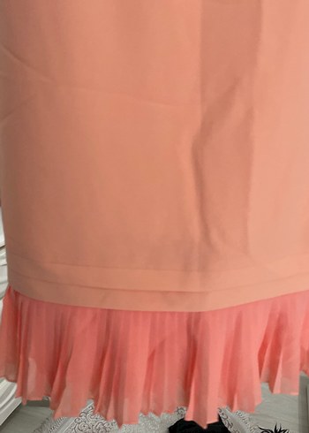 Bej Midi Piliseli Kadın Elbise - Görsel 3