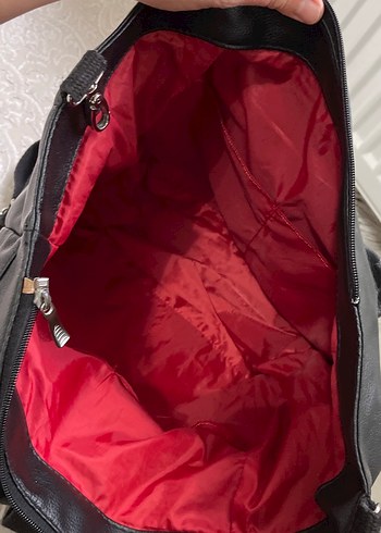 Anne bebek çantasıFermuarlı Siyah Deri Kadın Çantası - Görsel 7