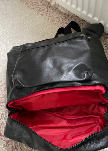 Anne bebek çantasıFermuarlı Siyah Deri Kadın Çantası - Görsel 3