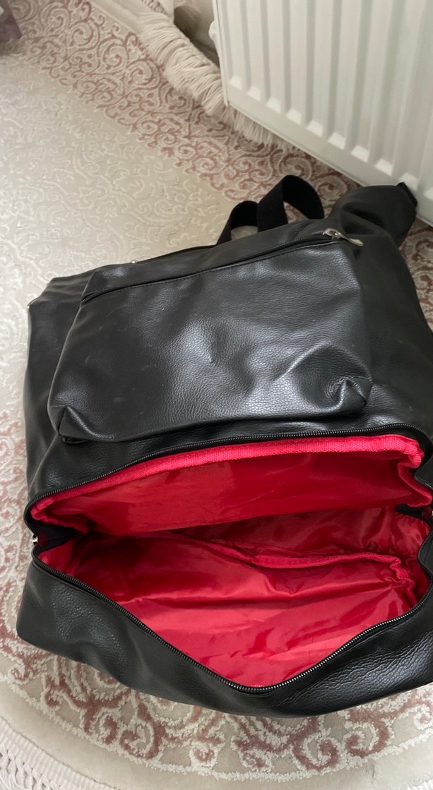 Anne bebek çantasıFermuarlı Siyah Deri Kadın Çantası - Görsel 3