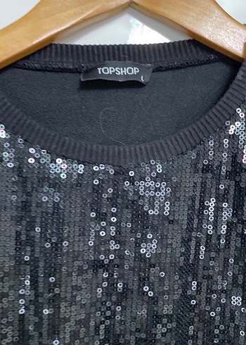 Kadın Siyah Payetli Uzun Kollu Sweatshirt - Görsel 3