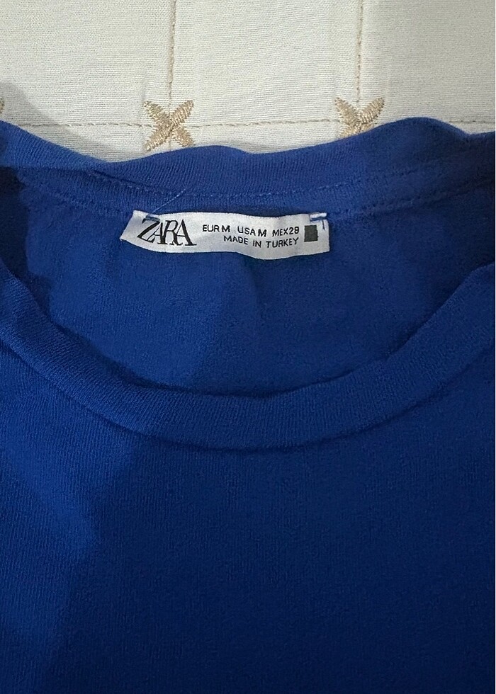 zara lacivert basic crop - Görsel 2