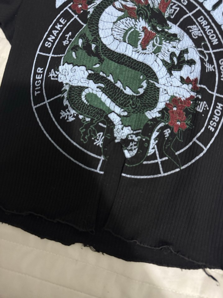 Rock Punk Siyah Baskılı Kısa Kollu Tişört - Görsel 2