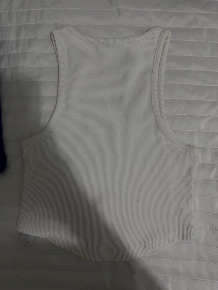 Kadın Beyaz Baskılı Pamuklu Atlet - Görsel 3