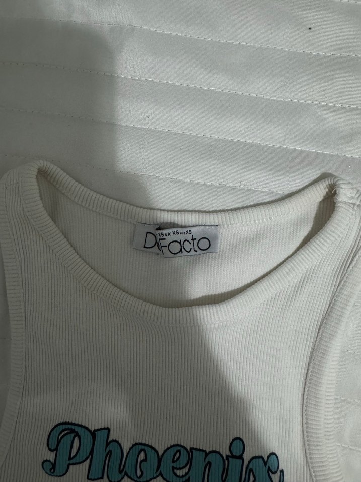 Kadın Beyaz Baskılı Pamuklu Atlet - Görsel 2