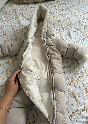 Kürklü Bebek Kış Tulumu Gri - Görsel 3