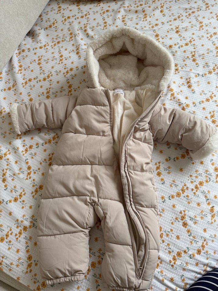 Kürklü Bebek Kış Tulumu Gri - Görsel 2