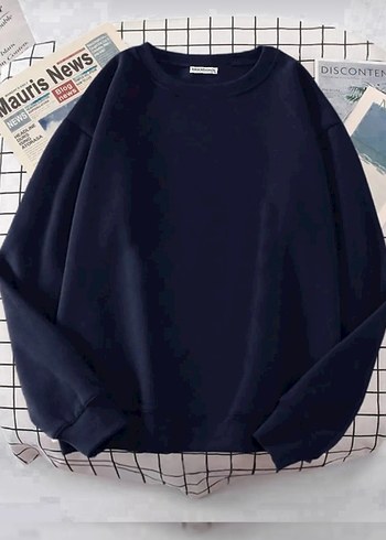 Lacivert Oversize Kadın Sweatshirt