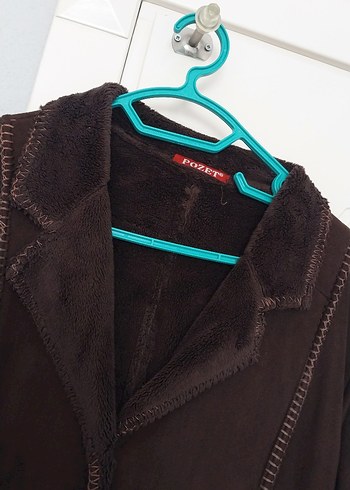 Uzun Kahverengi Süet Kadın Kaban - Görsel 3